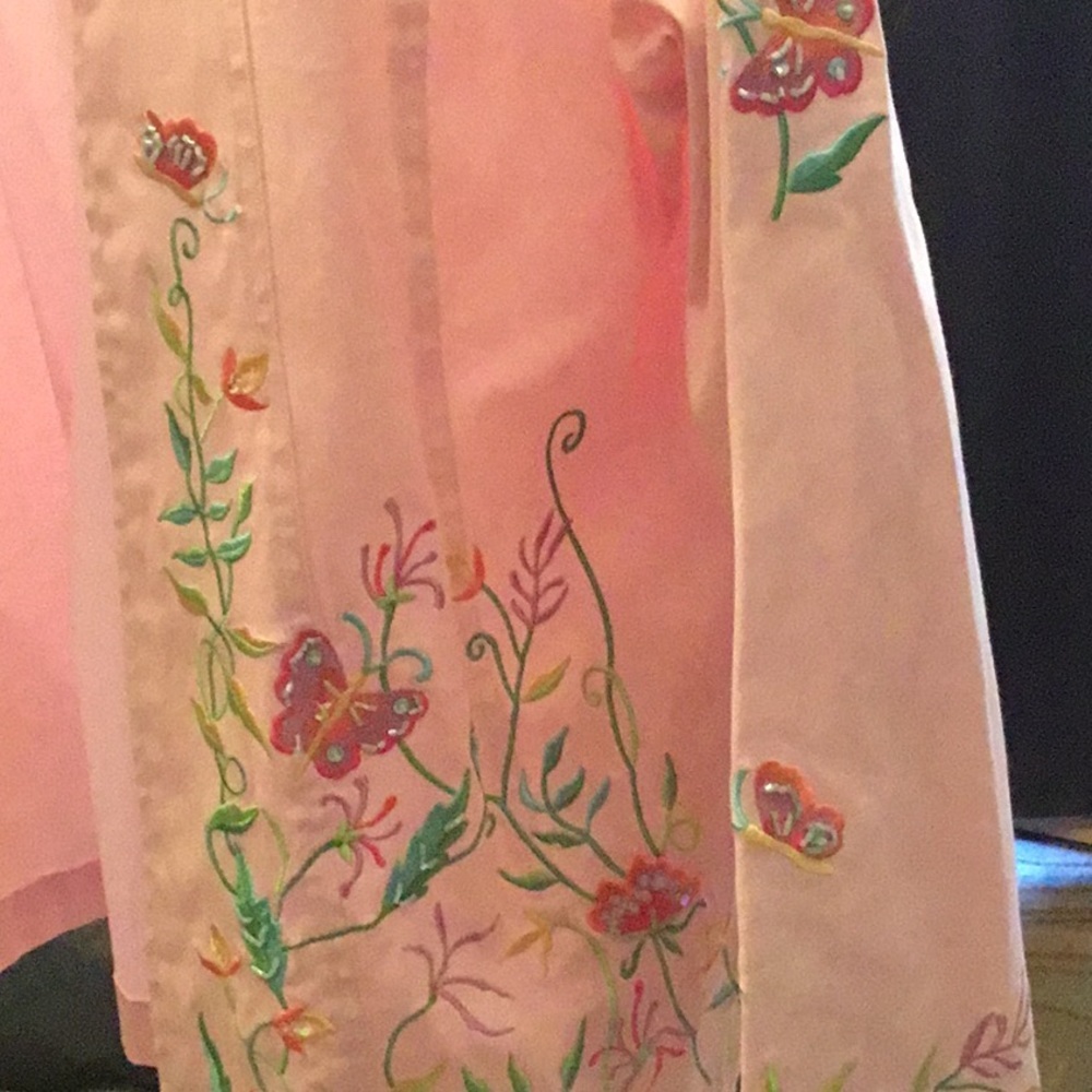 Pink embroider jean jacket  SIZE 1X EUC - Picture 5 of 7